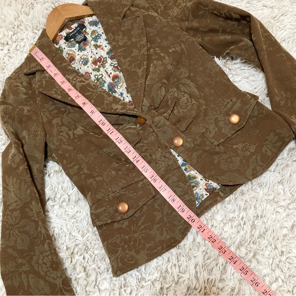 Vintage Arden B Blazer Brown Floral Y2K Jacket Size XS - Picture 8 of 12